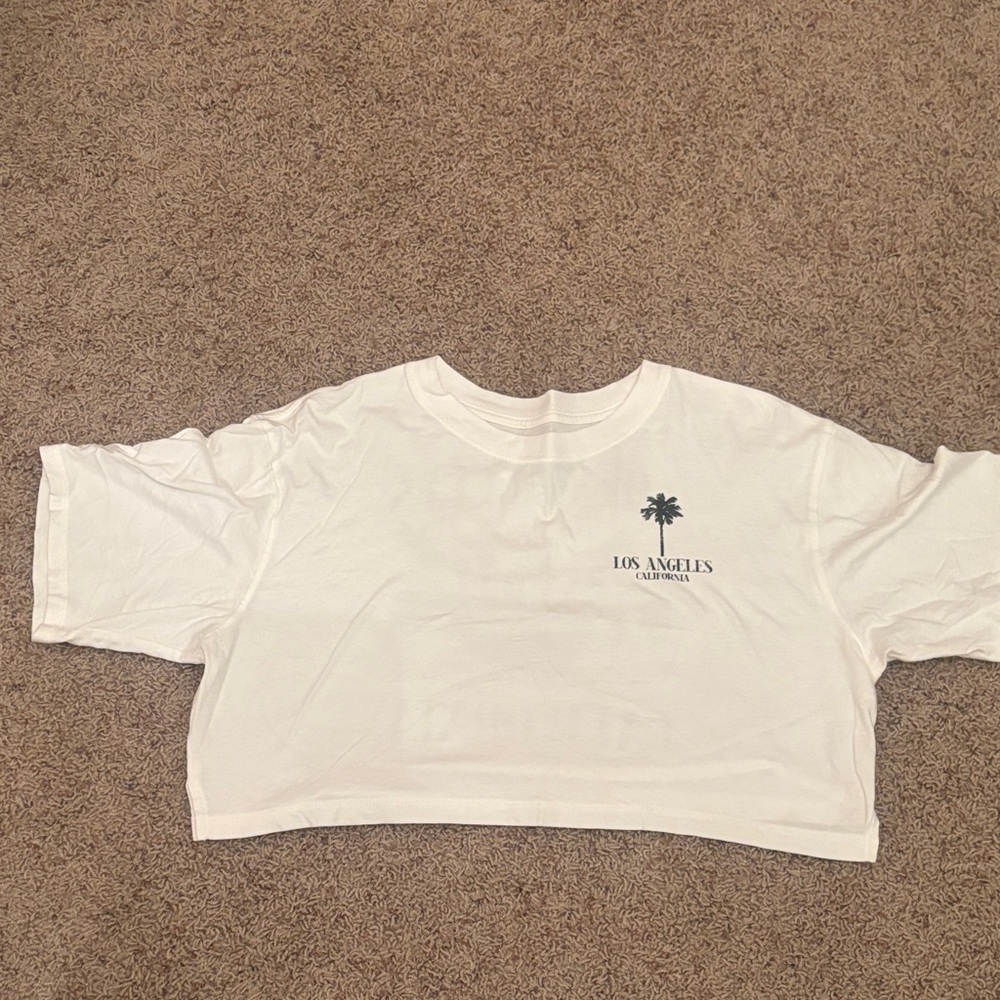 Worn Once Aeropostale Loa Angeles Tee with Palm Graphic OG Boyfriend Crop